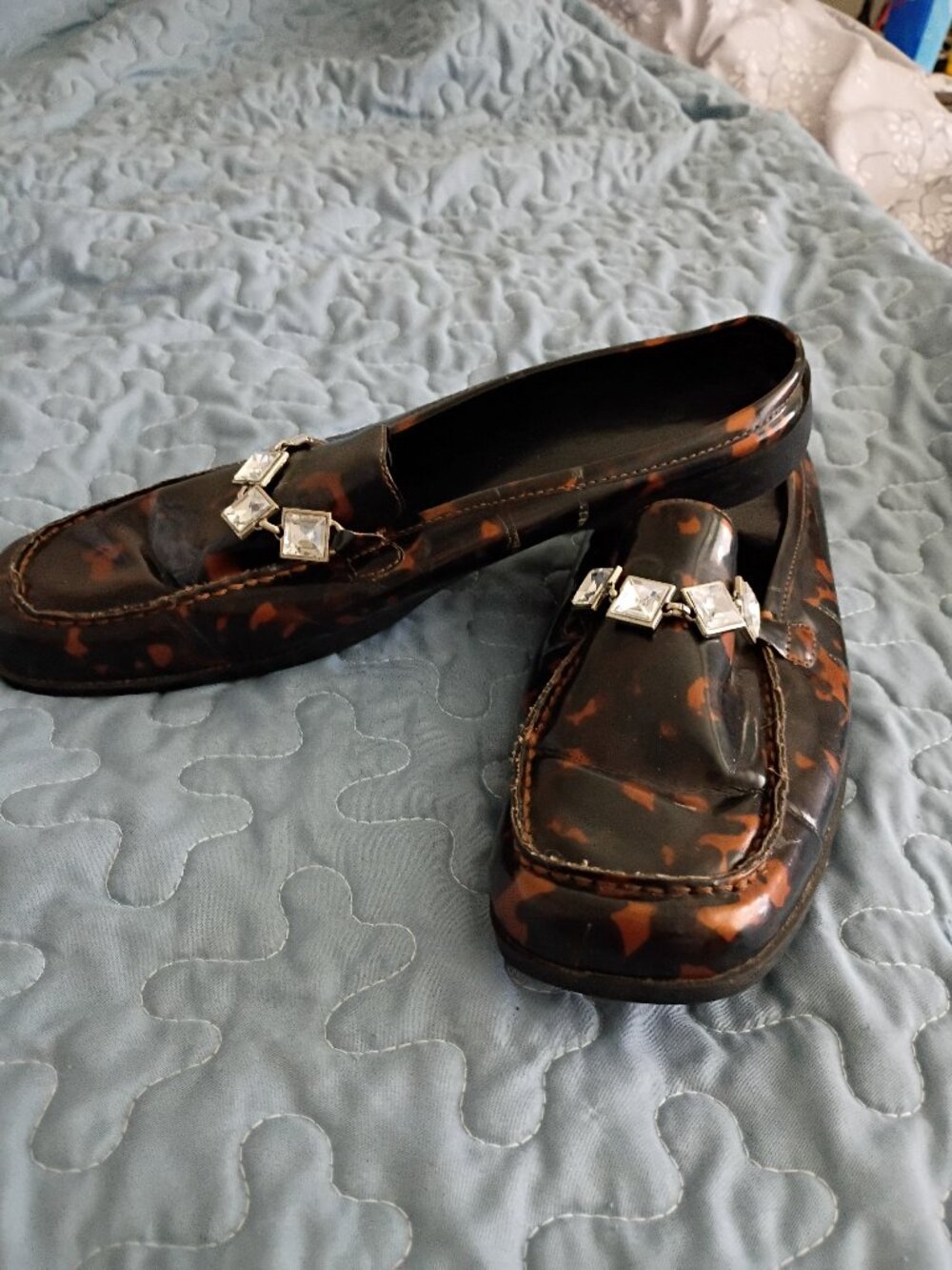 Classique Tortoise Shell Loafer Mules Women's Size 11
